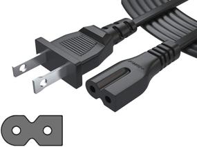 img 4 attached to Pwr 12ft 2 Prong Polarized Power Cord for Vizio LED TV and Other Devices with 2 Slot Adapter AC Wall Cable