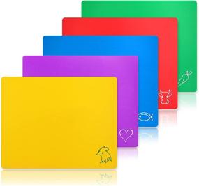 img 4 attached to 🔪 New Star Foodservice 28713 Flexible Cutting Board Set of 5, Assorted Colors, 12x15 Inches