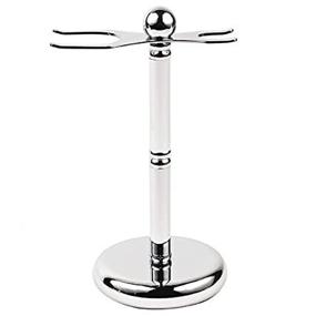 img 1 attached to 🪒 Stylish Parker Safety Razor Deluxe Chrome Stand for 2 Prong Safety Razor and Shave Brush