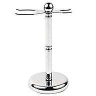 🪒 stylish parker safety razor deluxe chrome stand for 2 prong safety razor and shave brush logo