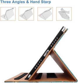 img 3 attached to iPad 8th Generation Case with Pencil Holder - Multi-Angle Stand, Hand Strap, Auto Sleep/Wake (Pear Flower) - Ideal for iPad 10.2 Case 2020