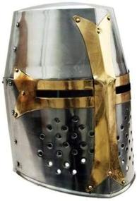 img 1 attached to Great Brass Crusader Knight Helmet