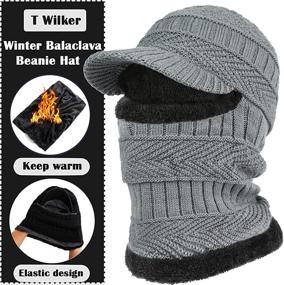 img 3 attached to WILKER Balaclava Anti Slip Mittens Thermal