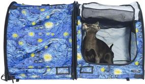 img 2 attached to 🍄 MushroomCat Portable 2 in 1 Double Pet Kennel/Shelter: Ultimate Cat Carrier and House with Small Travel Lite-Box Solution for Cats