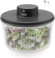 sedison electric salad spinner: usb rechargeable, compact salad cleaner and dryer with bpa free bowl - large capacity fruit & vegetable strainer spinner (black) logo