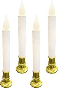 img 2 attached to 🕯️ Enhance Your Ambience with LED Candle Lamps: Set of 4 Battery Operated Candles (Automatic Timer) - Flickering Flameless Window Candles with Detachable White Candlestick, Ideal for Taper Candle Holders