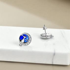 img 2 attached to 🐱 925 Sterling Silver Cat Stud Earrings - Hypoallergenic for Sensitive Ears, Ideal Gift for Women and Girls