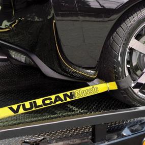 img 3 attached to 🚗 Система крепления дисков на автомобиле VULCAN с ремнями-стропами и ратшетками - 2 дюйма х 144 дюйма, 4 штуки - Классический желтый - безопасная нагрузка 3300 фунтов