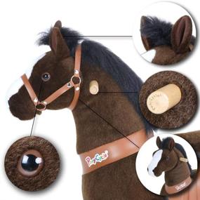 img 3 attached to PonyCycle Riding Horse, Chocolate Brown 🐎 with White Hoof - Medium Size Pony