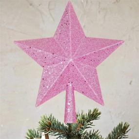 img 3 attached to 🌟 Artiflr 10-Inch Glittered Star Christmas Tree Topper - Pink: Perfect Indoor Home Décor for Festive Christmas!