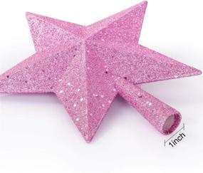 img 1 attached to 🌟 Artiflr 10-Inch Glittered Star Christmas Tree Topper - Pink: Perfect Indoor Home Décor for Festive Christmas!