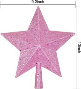 img 2 attached to 🌟 Artiflr 10-Inch Glittered Star Christmas Tree Topper - Pink: Perfect Indoor Home Décor for Festive Christmas!