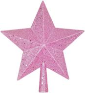 🌟 artiflr 10-inch glittered star christmas tree topper - pink: perfect indoor home décor for festive christmas! logo
