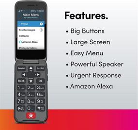 img 3 attached to 📱 Сотовый телефон Jitterbug Flip2 для пожилых серый - простое и надежное коммуникационное устройство для пожилых
