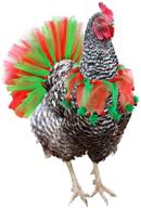 🐓 vehomy chicken christmas costume: hen xmas skirt tutu, collar bandana & coop decoration kit + xmas hen toys (2pcs) logo