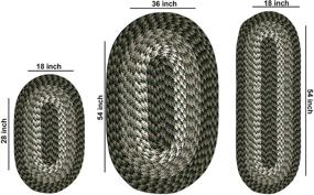 img 1 attached to Ковровый набор для внутреннего использования, обратимый, устойчивый к пятнам и высокого качества: коллекция Alpine Braid от Better Trends - яркий дизайн «Охотник в полоску», из 100% полипропилена, 3 предмета в комплекте.