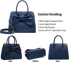 img 1 attached to Scarleton Quilted Satchel Handbag for Women, Shoulder Bag, Purses & Tote Bag - H1048