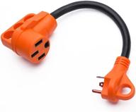 🔌 snowyfox 30 amp to 50 amp rv adapter: ergonomic grip handle & innovative 180 degree bend design - 18inches cable for easy rv electrical power conversion logo