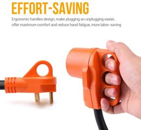 img 2 attached to 🔌 SnowyFox 30 Amp to 50 Amp RV Adapter: Ergonomic Grip Handle & Innovative 180 Degree Bend Design - 18inches Cable for Easy RV Electrical Power Conversion