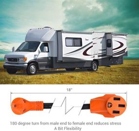 img 1 attached to 🔌 SnowyFox 30 Amp to 50 Amp RV Adapter: Ergonomic Grip Handle & Innovative 180 Degree Bend Design - 18inches Cable for Easy RV Electrical Power Conversion