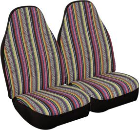 img 1 attached to 🌈 Allison 67-2216: Vibrant Multi-Color Prairie Stripe Bucket Seat Cover - Pair for Universal Fit