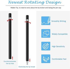 img 3 attached to Rotatable Touch Screen Pen Disc Stylus for Touch Screens - Granarbol Universal Stylus for iPad, iPhone, Tablets, Samsung, Kindle & All Touch Devices - Includes 3 Replacement Tips