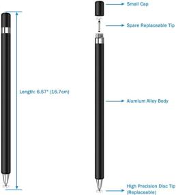 img 1 attached to Rotatable Touch Screen Pen Disc Stylus for Touch Screens - Granarbol Universal Stylus for iPad, iPhone, Tablets, Samsung, Kindle & All Touch Devices - Includes 3 Replacement Tips