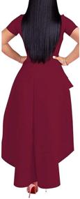 img 3 attached to SEBOWEL Ruffle Asymmetrical Sleeve Peplum Women's Clothing and Dresses