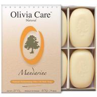🍊 olivia care mandarin soap 4 pack gift box – organic, vegan & natural bath & body bar | enriched with olive oil | repairs, hydrates & moisturizes | deep cleansing | ideal for sensitive dry skin | made in usa logo