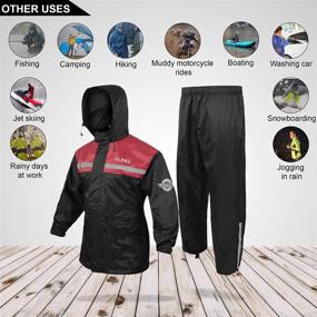 img 1 attached to 🌧️ Waterproof Alpha Cycle Gear Reflective Rainsuit - Red, Small - Ideal Rain Suit for Men and Women, Jackets & Pants