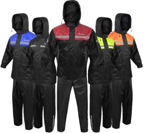 img 4 attached to 🌧️ Waterproof Alpha Cycle Gear Reflective Rainsuit - Red, Small - Ideal Rain Suit for Men and Women, Jackets & Pants