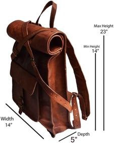 img 3 attached to 🎒 Premium Genuine Leather Laptop Rucksack: Stylish and Functional Backpack