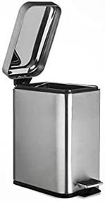 img 2 attached to 🗑️ AMG and Enchante Accessories WB01B BNI: 5L Rectangular Waste Bin, Stylish Garbage Trash Can with Step Foot Pedal in Brushed Nickel