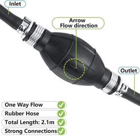 img 1 attached to Сборка топливной линии: 5/16'' 8мм резиновый шланг с баллоном для подачи бензина для внешних морских лодочных моторов - черный.