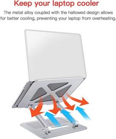 img 1 attached to 💻 TRUNIUM Laptop Stand - Adjustable Ergonomic Aluminum Holder for Desk - Suitable for 10-15.6 Inches MacBook, Lenovo, HP, Dell, Samsung, and More Laptops - Silver