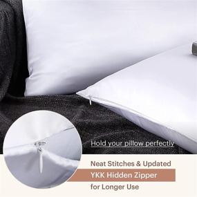 img 2 attached to 🌙 LilySilk Silk Pillowcase for Hair and Skin - Standard 100% Mulberry Silk 19 Momme - Dual-Sided Silk Bed Pillow Cover with Hidden Zipper - 1 Pc (Standard Size 20''x26'', White)