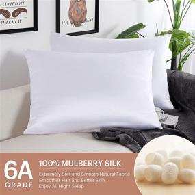 img 3 attached to 🌙 LilySilk Silk Pillowcase for Hair and Skin - Standard 100% Mulberry Silk 19 Momme - Dual-Sided Silk Bed Pillow Cover with Hidden Zipper - 1 Pc (Standard Size 20''x26'', White)