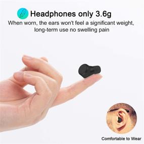 img 1 attached to 🎧 Black Wireless Earbuds Bluetooth Headphones Touch Control V5.0 Sweatproof Sport Earbuds with Rotating Cover Charging, Built-in Mic, Noise Cancelling for Sports and Work