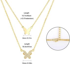 img 2 attached to 🎁 TheHORAE Layering Long Necklace: Exquisite 14K Gold Plated Chain Handmade Jewelry for Women and Girls, Perfect Gift for Her