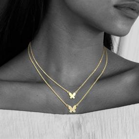 img 3 attached to 🎁 TheHORAE Layering Long Necklace: Exquisite 14K Gold Plated Chain Handmade Jewelry for Women and Girls, Perfect Gift for Her