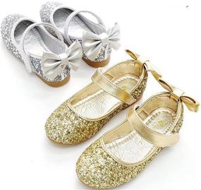 img 3 attached to PPXID Sequins Bowknot Princess Pumps Silver Girls' Shoes