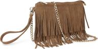 👜 hoxis fringe cross body bag: chic small shoulder bag with top zip wristlet for women logo