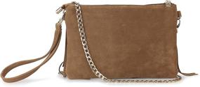 img 1 attached to 👜 Hoxis Fringe Cross Body Bag: Chic Small Shoulder Bag with Top Zip Wristlet for Women