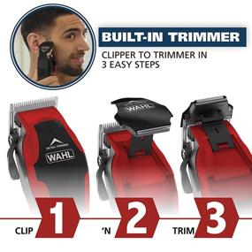 img 1 attached to Wahl Clipper Clip 'n Trim 2-In-1 комплект для стрижки волос с встроенным подъемным триммером для бороды: идеальное решение для ухода за волосами с самозатачивающимися лезвиями, мощным двигателем и 20 прецизионными насадками для гладкой стрижки - модель 79900-1501.