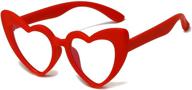 kids anti blue light glasses flexible frame heart shaped computer eyeglasses for boys girls and children age 3-9 uv400 (red) logo