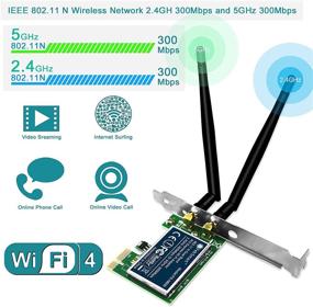 img 3 attached to 📶 FebSmart Wireless Dual Band N600 (2.4GHz 300Mbps or 5GHz 300Mbps) PCI Express Wi-Fi Adapter for Windows XP 7 8 8.1 10 Server System (32/64bit) Desktop PCs-2-Stream MIMO PCIE Wi-Fi Card (FS-N600)" - Optimized Product Name: "FebSmart N600 Dual Band Wireless PCI Express Wi-Fi Adapter for Windows (XP/7/8/8.1/10) Server Systems - 2-Stream MIMO PCIE Card with 300Mbps 2.4GHz or 5GHz