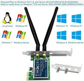 img 1 attached to 📶 FebSmart Wireless Dual Band N600 (2.4GHz 300Mbps or 5GHz 300Mbps) PCI Express Wi-Fi Adapter for Windows XP 7 8 8.1 10 Server System (32/64bit) Desktop PCs-2-Stream MIMO PCIE Wi-Fi Card (FS-N600)" - Optimized Product Name: "FebSmart N600 Dual Band Wireless PCI Express Wi-Fi Adapter for Windows (XP/7/8/8.1/10) Server Systems - 2-Stream MIMO PCIE Card with 300Mbps 2.4GHz or 5GHz