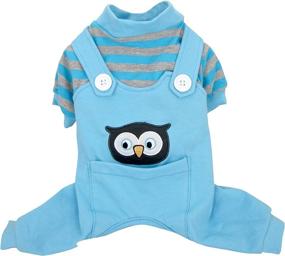 img 2 attached to Charming Owl Blue Animal Overalls Dog Pajamas: Comfy and Adorable!