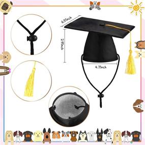 img 2 attached to 🎓 Pet Graduation Caps with Neck Tie Set - Adjustable Hats and Collar for Dogs Cats - Perfect Photography Props and Outfits for Pets Graduation Party - Dress Costume Accessory in Red