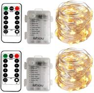 16ft/5m 50 leds fairy lights battery operated,silver wire chains with remote control - 8 mode timer string lights for bedroom christmas party wedding decoration (warm white) логотип